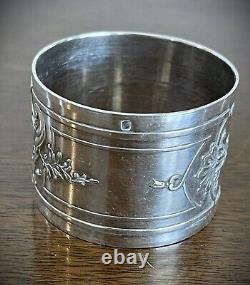 Pair Antique French 950 Sterling Silver Napkin Rings, Henri Lapeyre