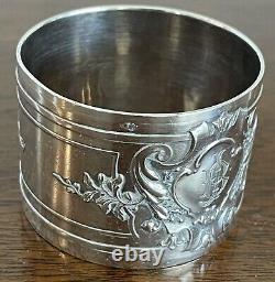 Pair Antique French 950 Sterling Silver Napkin Rings, Henri Lapeyre