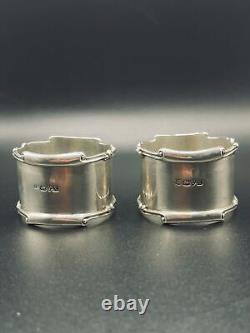 Pair Antique Sterling Silver Napkin Rings, Chester 1910, Deakin & Sons