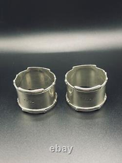 Pair Antique Sterling Silver Napkin Rings, Chester 1910, Deakin & Sons