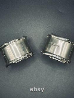 Pair Antique Sterling Silver Napkin Rings, Chester 1910, Deakin & Sons