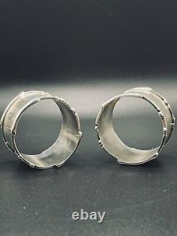 Pair Antique Sterling Silver Napkin Rings, Chester 1910, Deakin & Sons