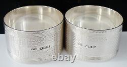 Pair Cased Sterling Silver Napkin Rings, Bennett & Heron, Sheffield 1946