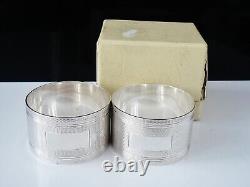 Pair Cased Sterling Silver Napkin Rings, Bennett & Heron, Sheffield 1946