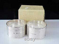 Pair Cased Sterling Silver Napkin Rings, Bennett & Heron, Sheffield 1946