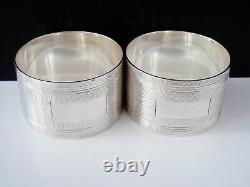 Pair Cased Sterling Silver Napkin Rings, Bennett & Heron, Sheffield 1946