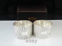 Pair Cased Sterling Silver Napkin Rings, Frederick Augustus Burridge London 1904