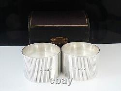 Pair Cased Sterling Silver Napkin Rings, Frederick Augustus Burridge London 1904