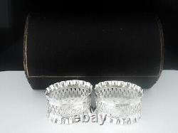 Pair Cased Sterling Silver Napkin Rings, Walker & Hall, Sheffield 1897 Antique