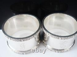 Pair Heavy Sterling Silver Napkin Rings, CELTIC KNOT PATTERN, Birmingham 1967