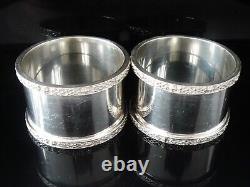 Pair Heavy Sterling Silver Napkin Rings, CELTIC KNOT PATTERN, Birmingham 1967