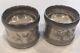 Pair Large Sterling Silver Napkin Rings Serviette Holders By Wood & Hughes