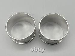 Pair Of Edwardian Sterling Silver Christmas Napkin Rings, Sheffield, 1909