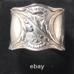 Pair Of Gorham Cast Sterling Silver Napkin Rings Art Nouveau