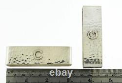 Pair Of Lebolt & Co Arts & Crafts Sterling Silver Napkin Rings Monogram C G