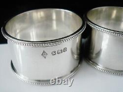 Pair Sterling Silver CRESTED Napkin Rings, Mappin Brothers, Sheffield 1897