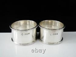 Pair Sterling Silver CRESTED Napkin Rings, Mappin Brothers, Sheffield 1897