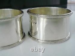 Pair Sterling Silver CRESTED Napkin Rings, Mappin Brothers, Sheffield 1897