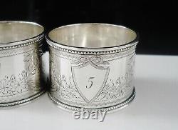 Pair Sterling Silver Napkin Rings, Antique Sheffield 1891, Martin, Hall & Co