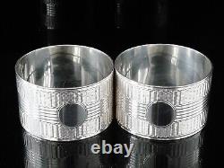 Pair Sterling Silver Napkin Rings, Bennett & Heron, Sheffield 1945