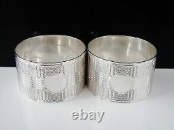 Pair Sterling Silver Napkin Rings, Bennett & Heron, Sheffield 1945