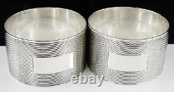 Pair Sterling Silver Napkin Rings, Birmingham 1956, W I Broadway & Co