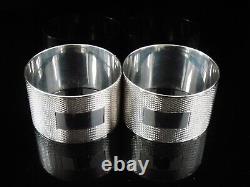 Pair Sterling Silver Napkin Rings, Birmingham 1956, W I Broadway & Co