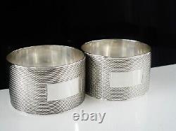 Pair Sterling Silver Napkin Rings, Birmingham 1956, W I Broadway & Co