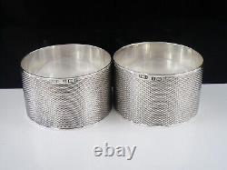 Pair Sterling Silver Napkin Rings, Birmingham 1956, W I Broadway & Co