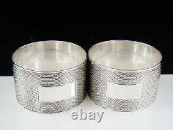 Pair Sterling Silver Napkin Rings, Birmingham 1956, W I Broadway & Co