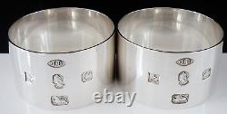 Pair Sterling Silver Napkin Rings, Feature Hallmarks, Immaculate from 1977