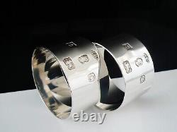 Pair Sterling Silver Napkin Rings, Feature Hallmarks, Immaculate from 1977