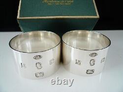 Pair Sterling Silver Napkin Rings, Feature Hallmarks, Immaculate from 1977