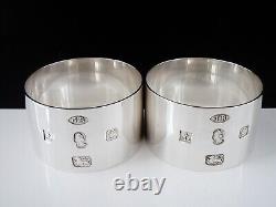 Pair Sterling Silver Napkin Rings, Feature Hallmarks, Immaculate from 1977