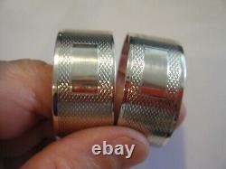 Pair Sterling Silver Napkin Rings, Heavy 94g Harrison Brothers & Howson