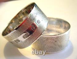 Pair Sterling Silver Napkin Rings, Heavy 94g Harrison Brothers & Howson