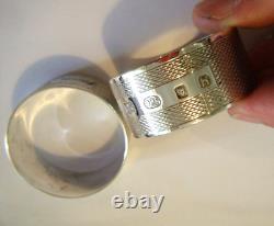 Pair Sterling Silver Napkin Rings, Heavy 94g Harrison Brothers & Howson