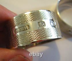 Pair Sterling Silver Napkin Rings, Heavy 94g Harrison Brothers & Howson