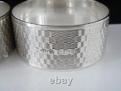 Pair Sterling Silver Napkin Rings, Joshua Horton & Son, Birmingham 1963