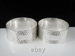 Pair Sterling Silver Napkin Rings, Joshua Horton & Son, Birmingham 1963