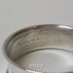 Pair Sterling Silver Napkin Rings, Monogram R K M (1 Gorham)