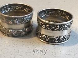 Pair Vintage 1900s Gorham Melrose Sterling Silver Napkin Rings #1232 LarryCathy