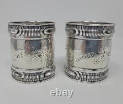 Pair Wedding Napkin Ring Duhme & Co Sterling Silver 1881