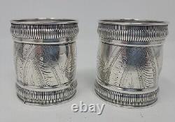 Pair Wedding Napkin Ring Duhme & Co Sterling Silver 1881