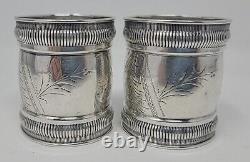 Pair Wedding Napkin Ring Duhme & Co Sterling Silver 1881