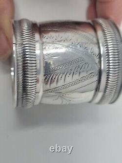 Pair Wedding Napkin Ring Duhme & Co Sterling Silver 1881