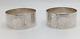 Pair Of Antique English Sterling Silver Napkin Rings, Blank Cartouche Dated 1904