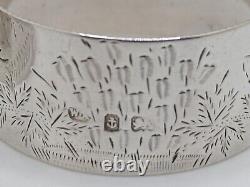 Pair of Antique English Sterling Silver Napkin Rings, blank cartouche dated 1904
