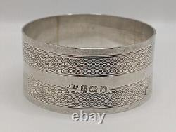 Pair of Boxed Antique English Sterling Silver Napkin Rings G initial, d. 1925