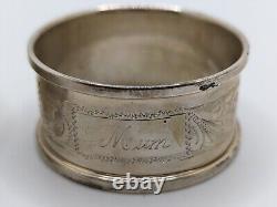 Pair of English Sterling Silver Napkin Rings Dad and Mum engravings, d. 1976